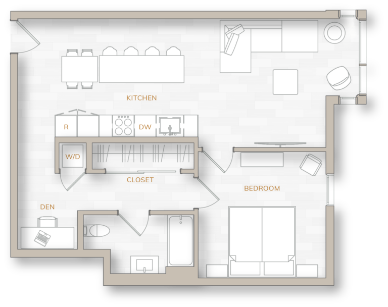 One Bedroom +Den Maison Pacific